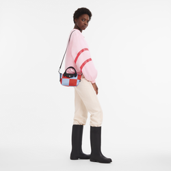 Le Pliage 系列 XS 手提包 , 天藍色 / 红色 - 帆布