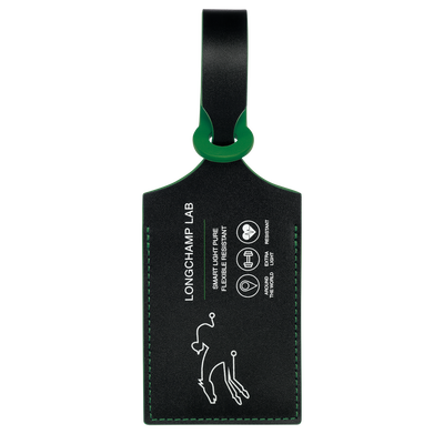 LGP Travel Luggage tag , Black/Green - Leather