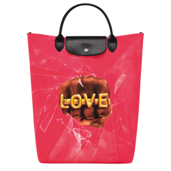 Longchamp x ToiletPaper M 托特包 , 红色 - 帆布