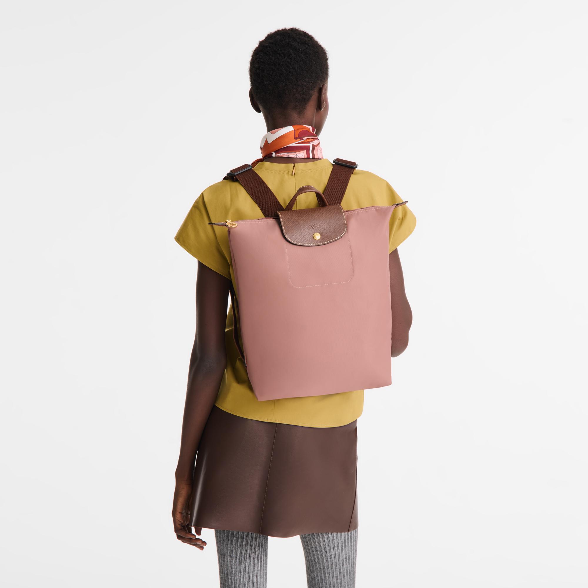 Le Pliage Original 双肩背包 M, 茶粉色