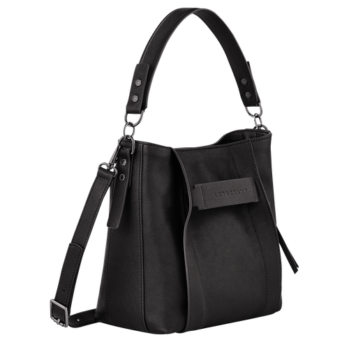 Longchamp 3D S 斜挎包 , 黑色 - 皮革 - 查看 3 6