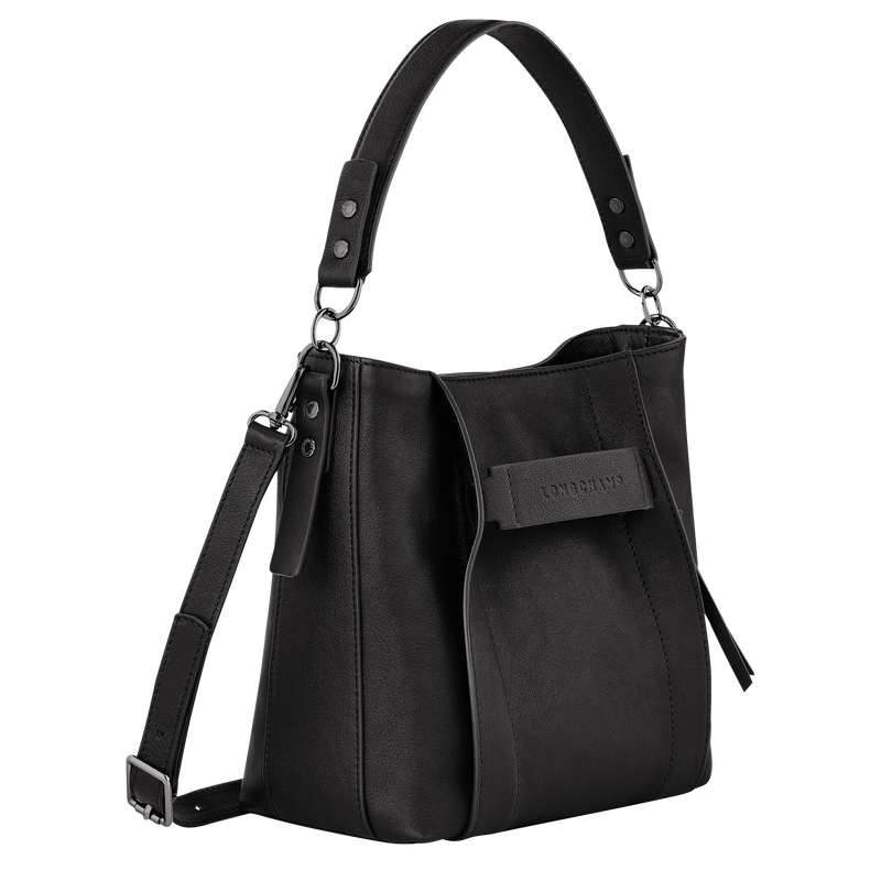 Longchamp 3D S 斜挎包 , 黑色 - 皮革  - 查看 3 6