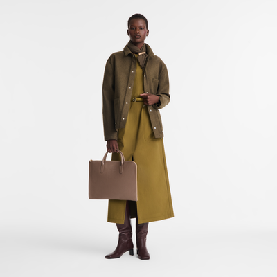 Le Foulonn&eacute; 系列 S 公文包 , 褐灰色 - 皮革