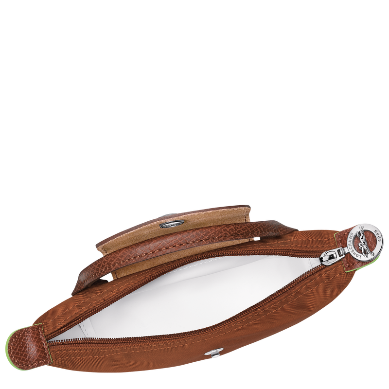 Le Pliage Green Pouch with handle , Cognac - Recycled canvas  - View 5 of  6