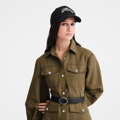 纯色帽子 , 黑色 - 有机棉