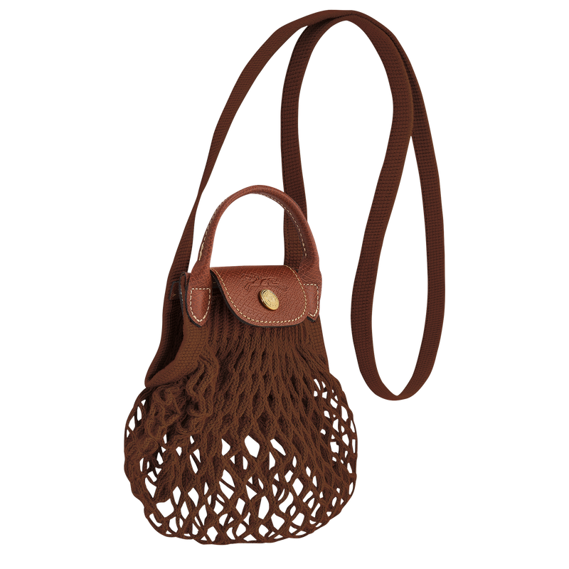 Le Pliage Filet XS 迷你斜挎包 , 烟草色 - 帆布  - 查看 3 4