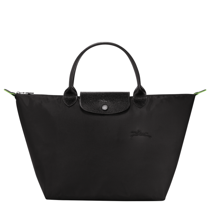 Le Pliage Green M Handbag , Black - Recycled canvas  - View 1 of  7