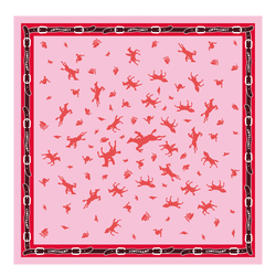 Longchamp 80's Silk scarf 50 , Pink/Orange - OTHER