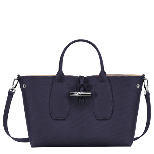 Roseau M Handbag , Bilberry - Leather - View 5 of  6