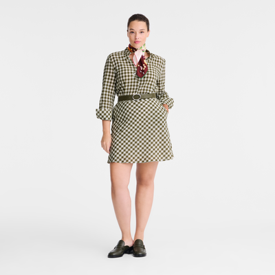 Dress , Artichoke - Vichy jacquard