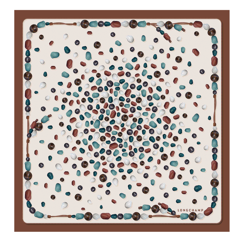 巴黎珍珠 丝巾 50 , 腰果棕 - 真丝  - 查看 1 2