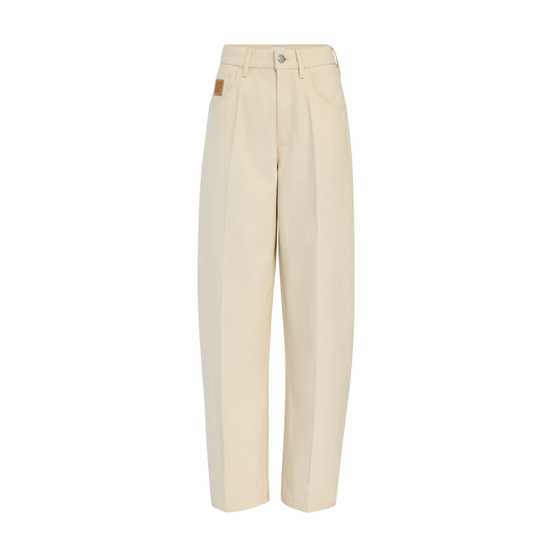 Trousers , Ecru - Cotton gabardine  - View 1 of  5