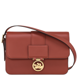 Box-Trot M Crossbody bag , Mahogany - Leather