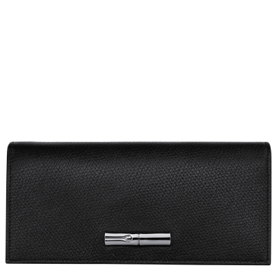 Le Roseau Flap wallet , Black - Leather