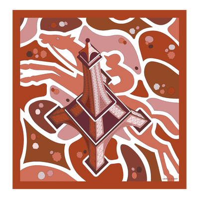 Tour Equestre 丝巾 70 , 柑橘酱 - 真丝