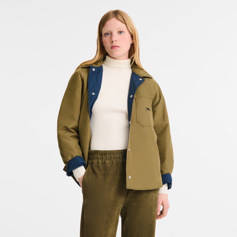 加衬束腰短上衣 , 海军蓝色/洋蓟绿 - 科技塔夫绸  - 查看 5 7