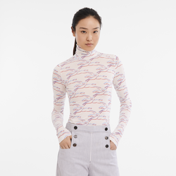 Fall/Winter 2023 Collection Thin turtleneck sweater , Cobalt/Red - OTHER