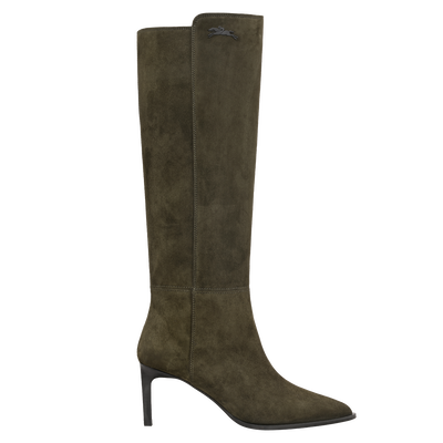 Elan Heel boots , Olive - Leather