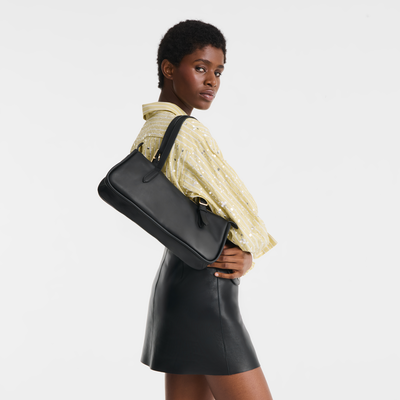 Looong L Shoulder bag , Black - Leather