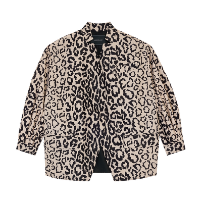 Jacket , Black/Beige - Printed taffeta