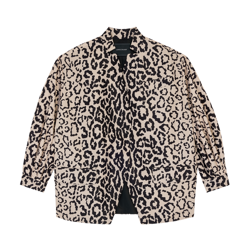 Jacket , Black/Beige - Printed taffeta  - View 1 of  1