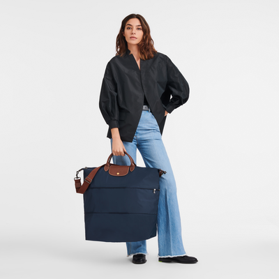 Le Pliage Original 可扩展旅行包 , 海军蓝色 - 再生帆布