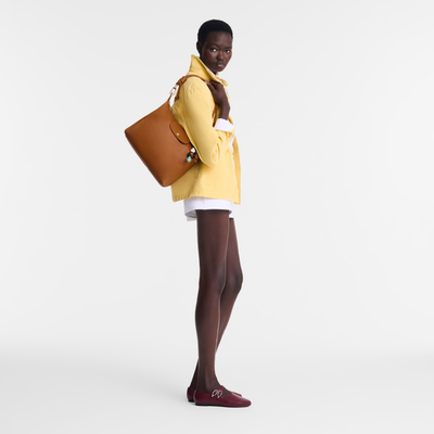 Le Pliage Xtra Hobo 袋 , 腰果棕 - 皮革