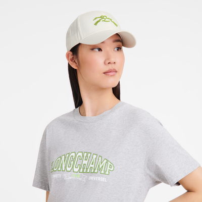 Solid cap , White - Organic cotton