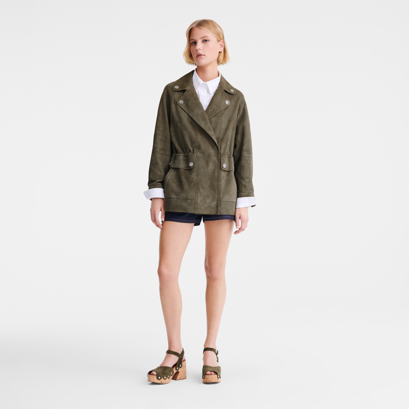 Safari jacket , Khaki - Leather  - View 2 of  6