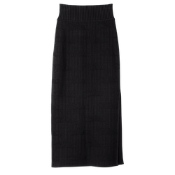 Midi skirt , Black - Knit