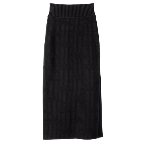Midi skirt , Black - Knit - View 1 of  5