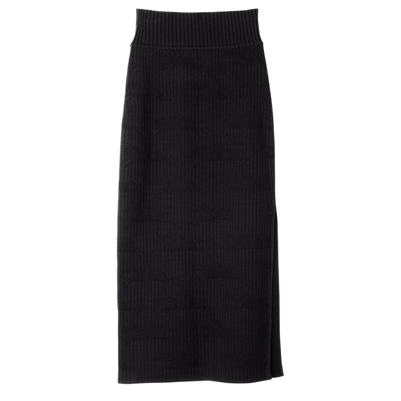 Midi skirt , Black - Knit  - View 1 of  5