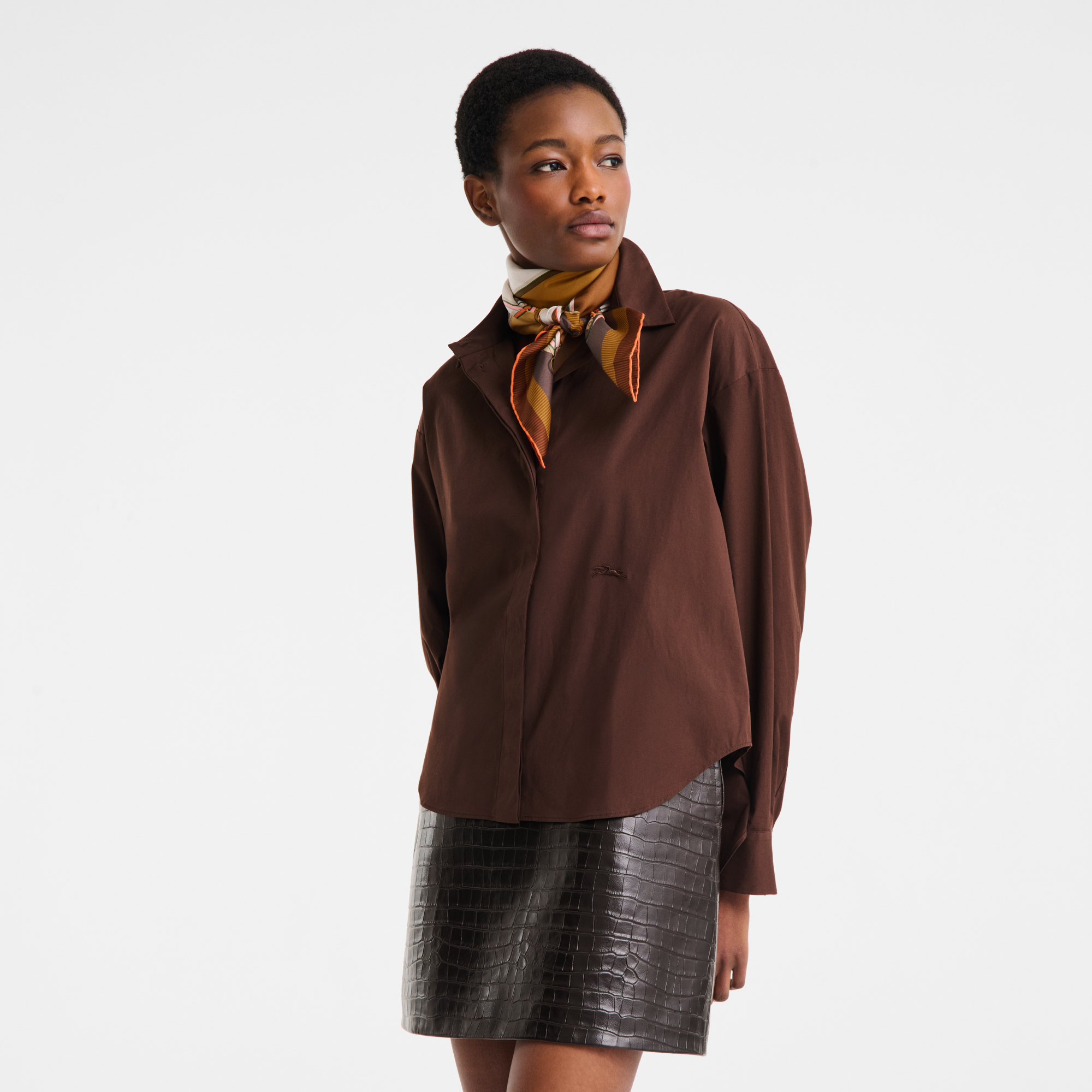 A Toute Allure Silk scarf 90, Cognac