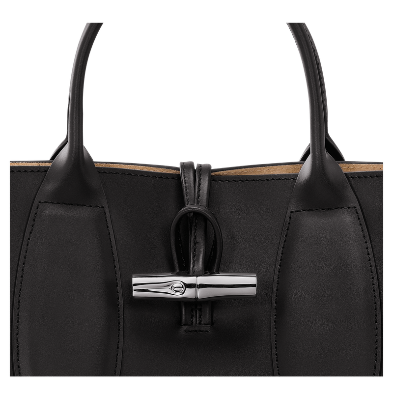 Roseau M Handbag , Black - Leather  - View 7 of  7