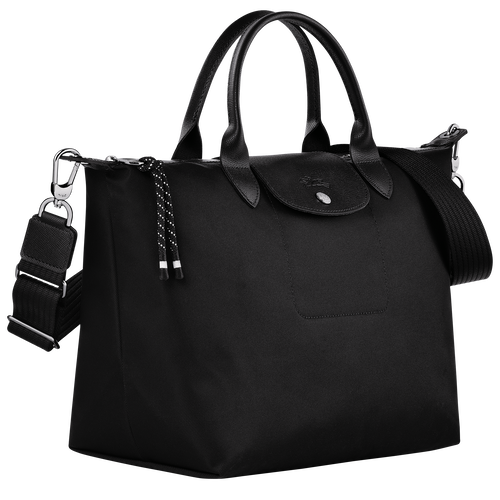 Le Pliage Energy L Handbag , Black - Recycled canvas - View 3 of  6