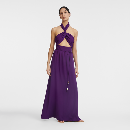 长款连衣裙 , 紫色 - 绉纱 - 查看 2 3