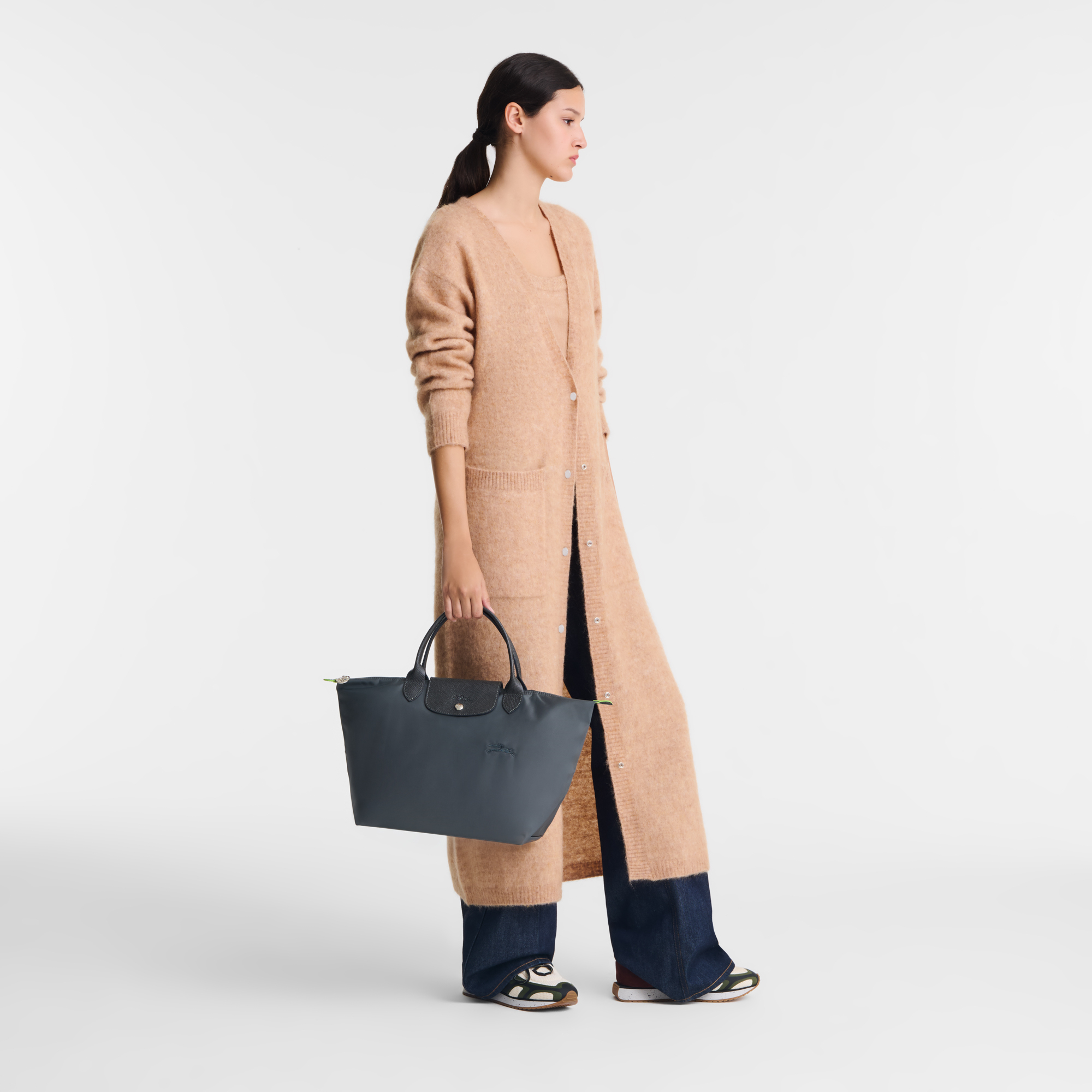 Le Pliage Green 手提包 M, 石墨黑