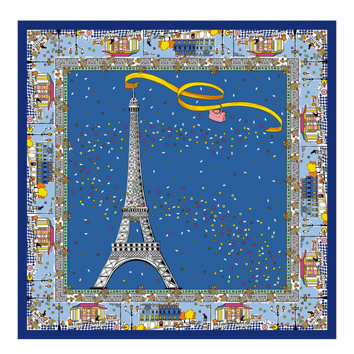 Le Pliage in Paris Silk scarf , Cornflower - Silk - View 1 of  2