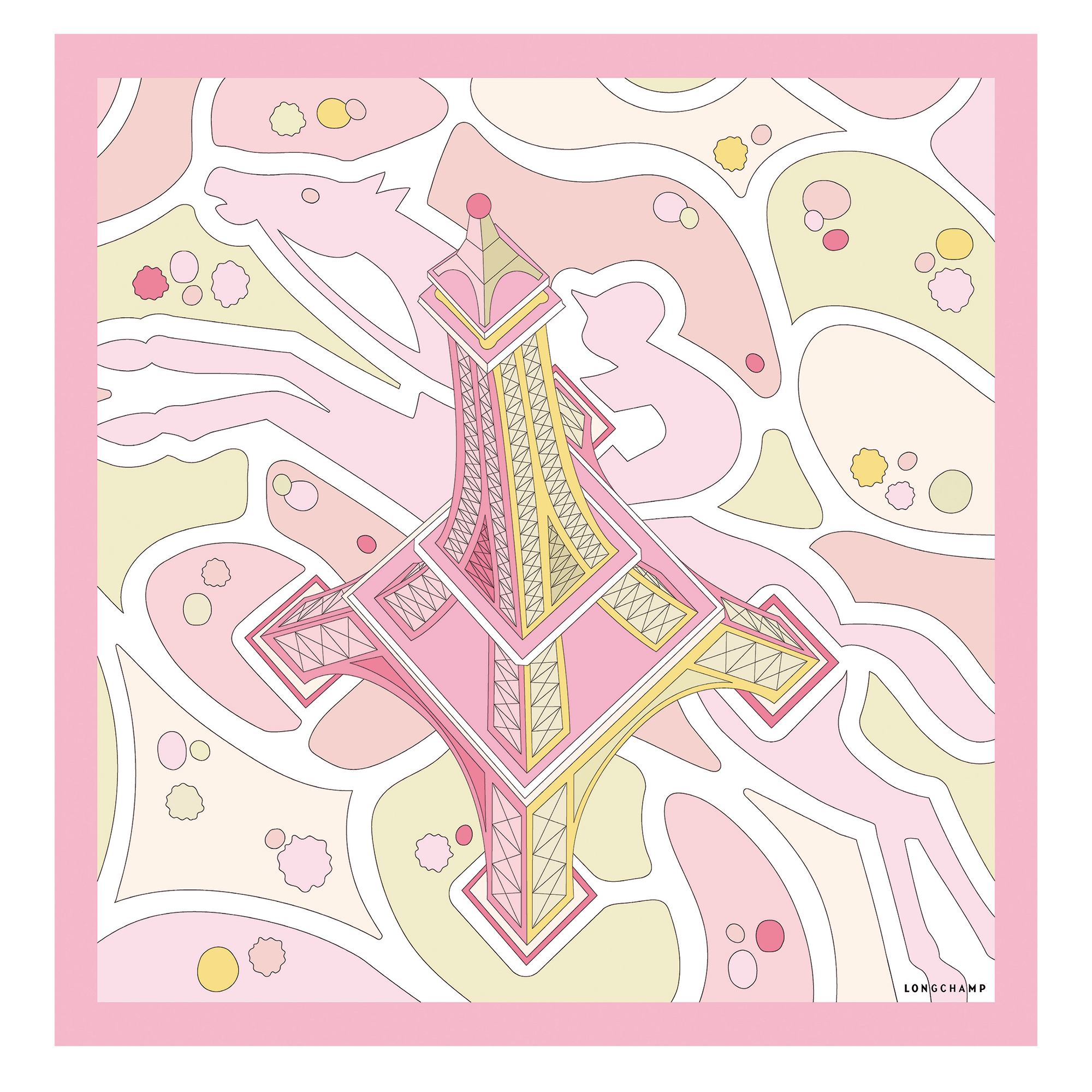 Tour Equestre Silk scarf 70, Ballerina