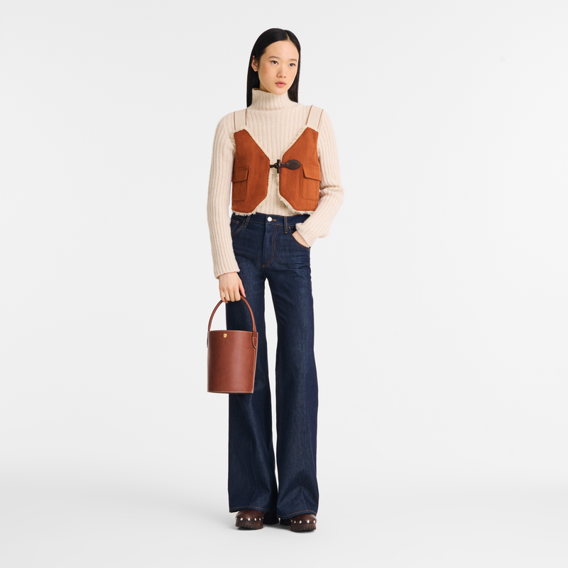 &Eacute;pure S Bucket bag , Brown - Leather  - View 2 of  5