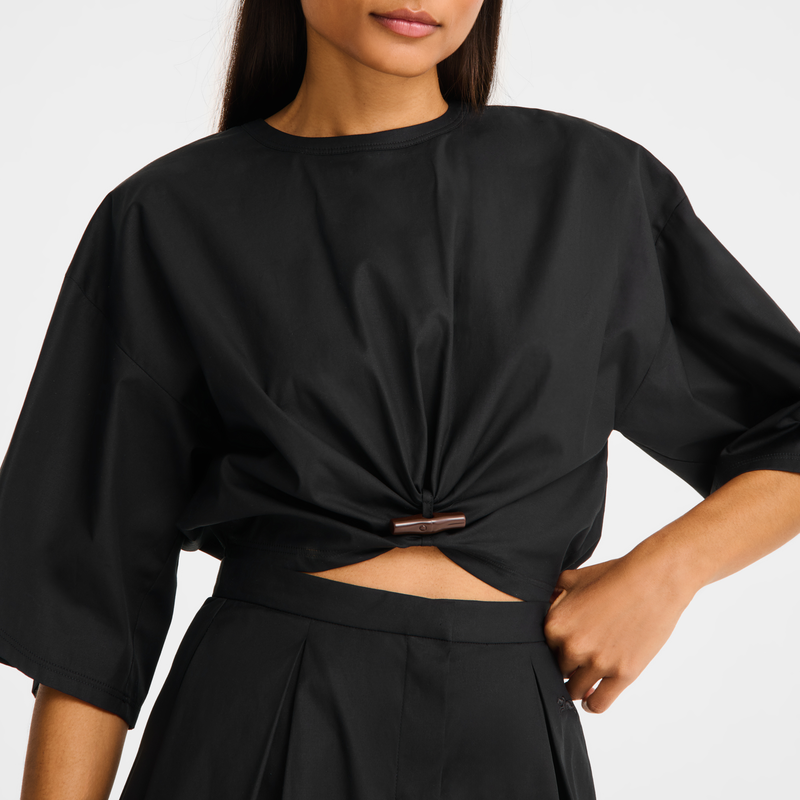 Top , Black - Cotton poplin  - View 3 of  4