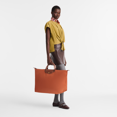 Le Pliage Original XL 旅行包 , 砖红色 - 再生帆布
