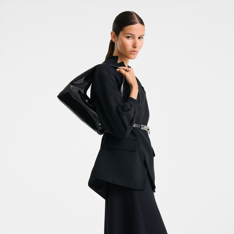 Le Pliage Xtra M Shoulder bag , Black - Leather  - View 5 of  5