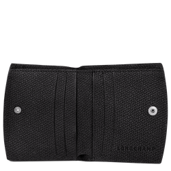 Roseau Wallet , Black - Leather