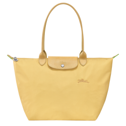 Le Pliage Green L Tote bag , Wheat - Recycled canvas