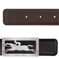 Delta Box Men's belt , Black/Mocha - Leather