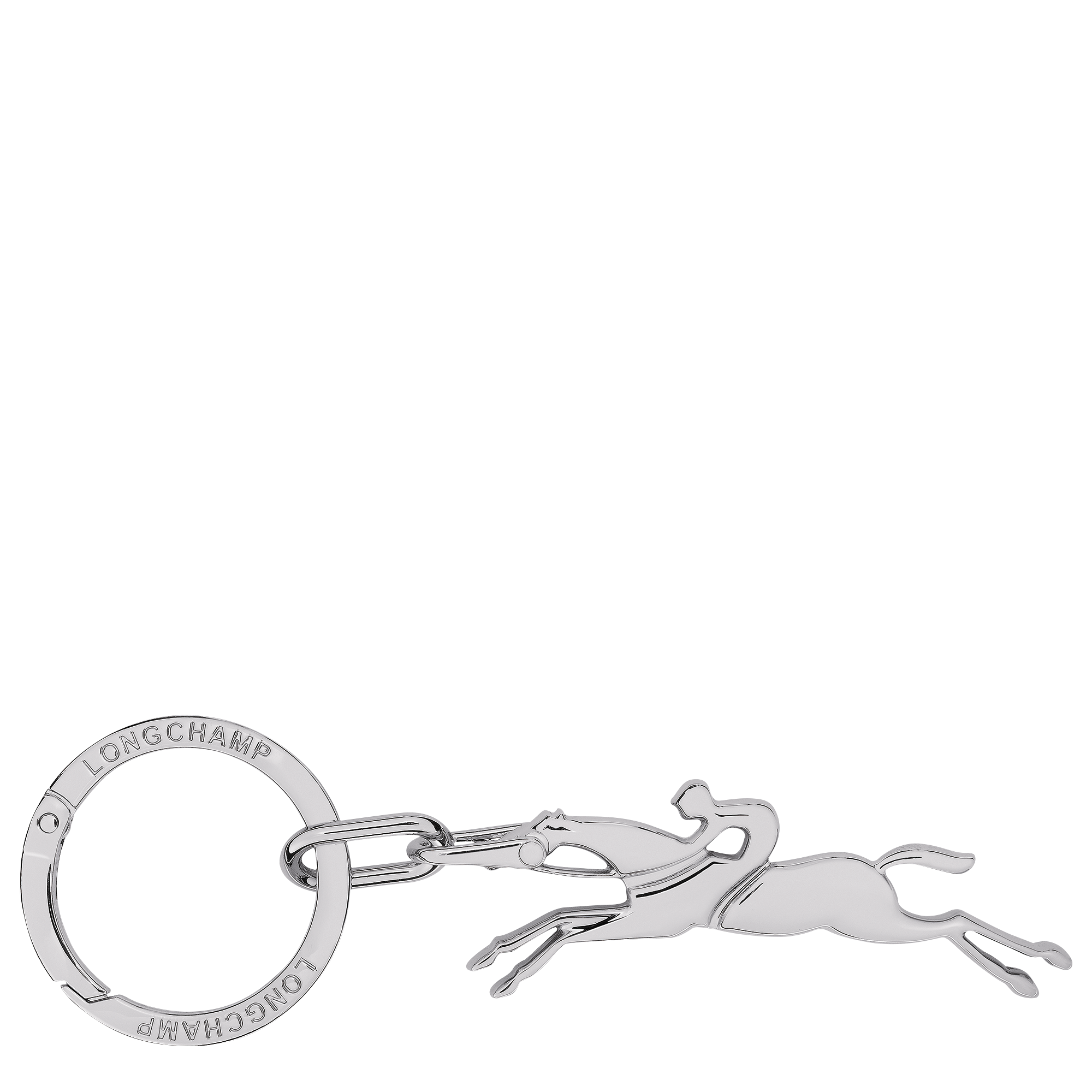 Cavalier Longchamp Keyring, Silver