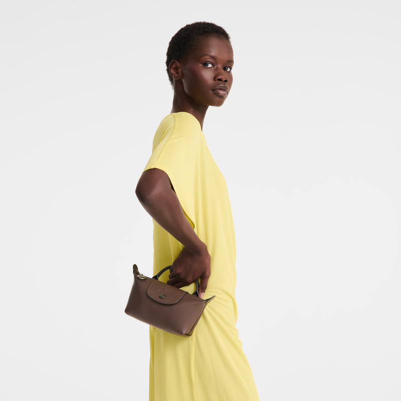Le Pliage Xtra XS Pouch , Mocha - Leather  - View 2 of  6