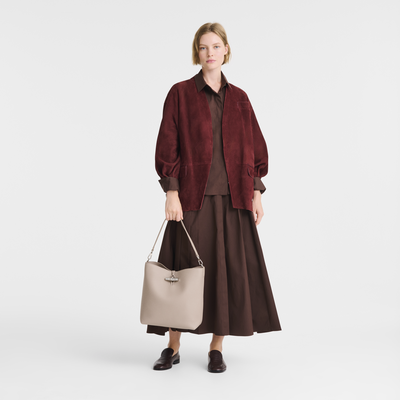 Le Roseau M Hobo 袋 , 陶灰色 - 皮革