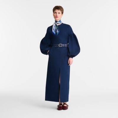 Dress , Navy - Popelin